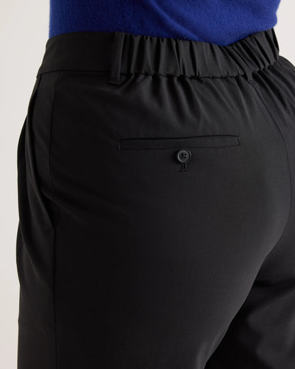 Italian Wool Pleated Trouser - 0 / Black