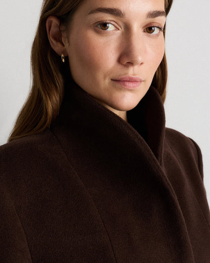 Wool Cashmere Cocoon Coat - XS / Dark Chocolate