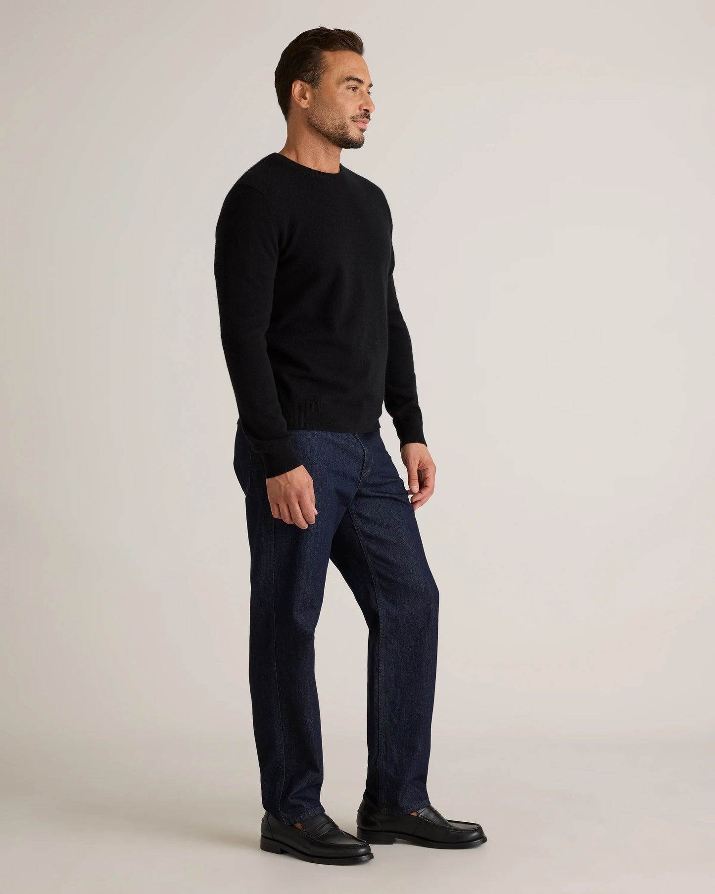 Mongolian Cashmere Crewneck Sweater - XS / Black