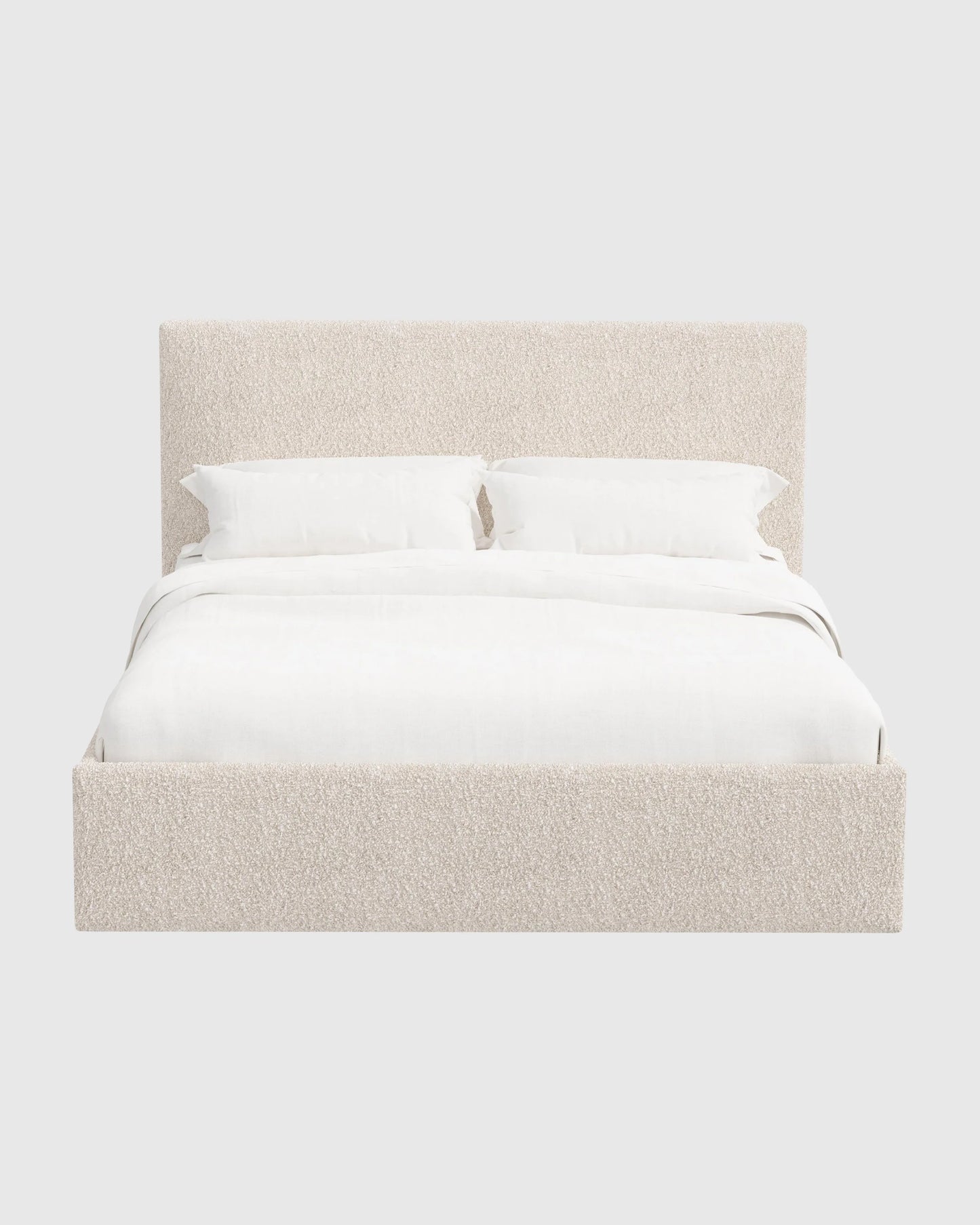 Plush Boucle Square Bed - Full / Ivory