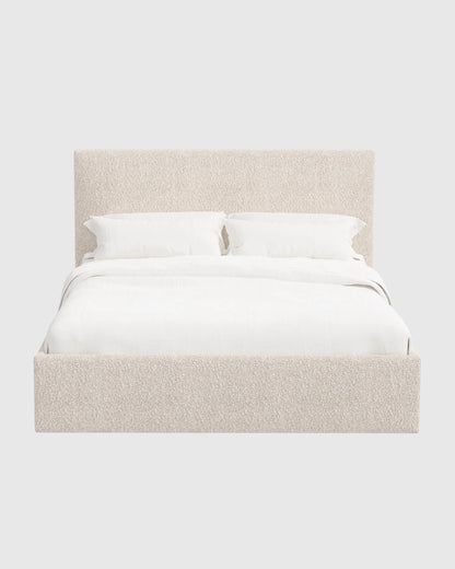 Plush Boucle Square Bed - Full / Ivory