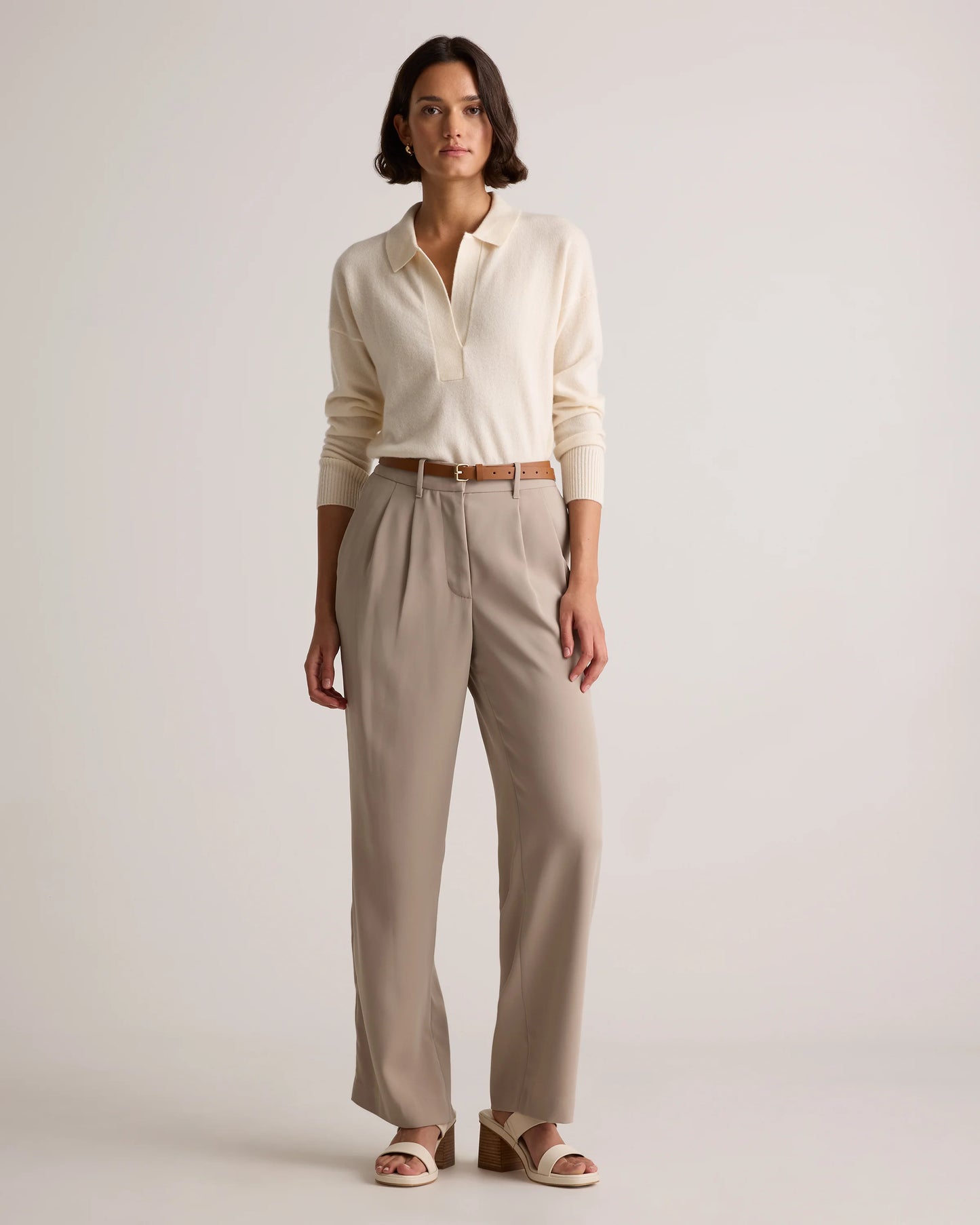 Mongolian Cashmere Polo Sweater - XS / Pale Custard Yellow