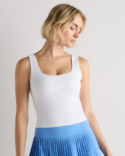 Power-Up Scoop Neck Bra Tank - XS / Classic White