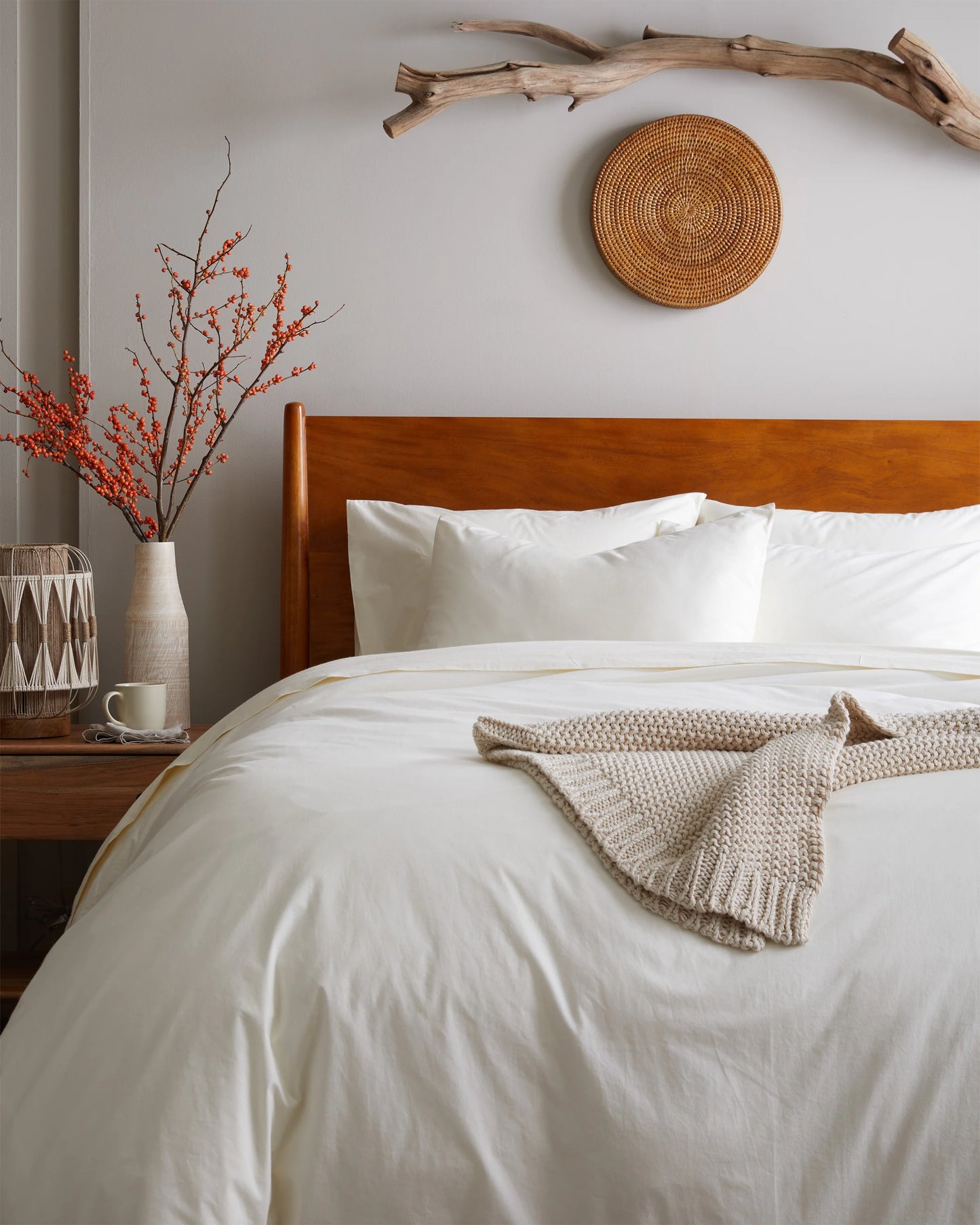 Organic Brushed Cotton Duvet Cover Set - Twin / Toffee