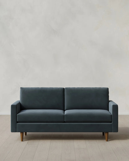 Atlas Midcentury Sofa in Performance Velvet - 6ft / Ivory