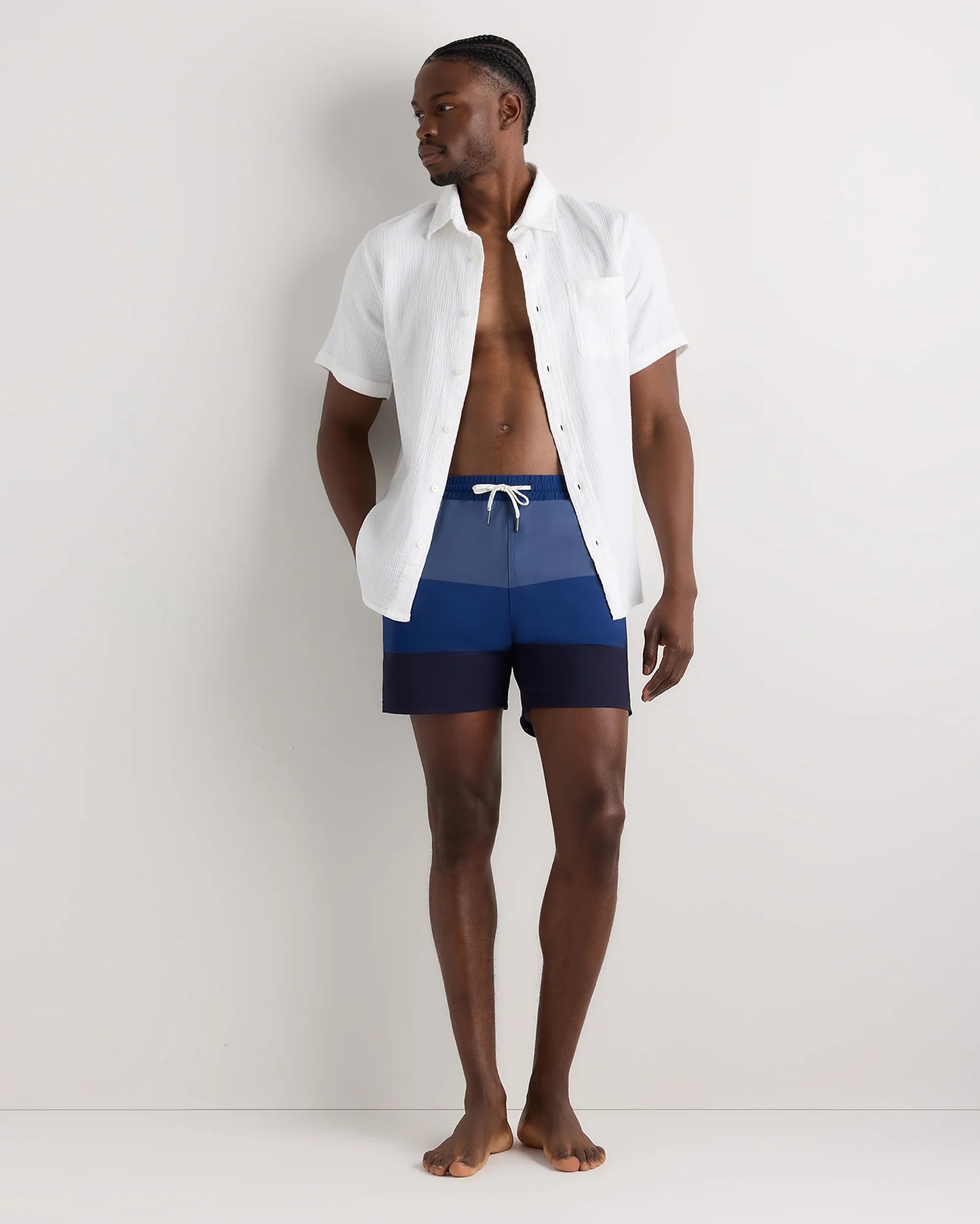 Italian Swim Trunks - 5.5" - XS / Navy Diamond Geo