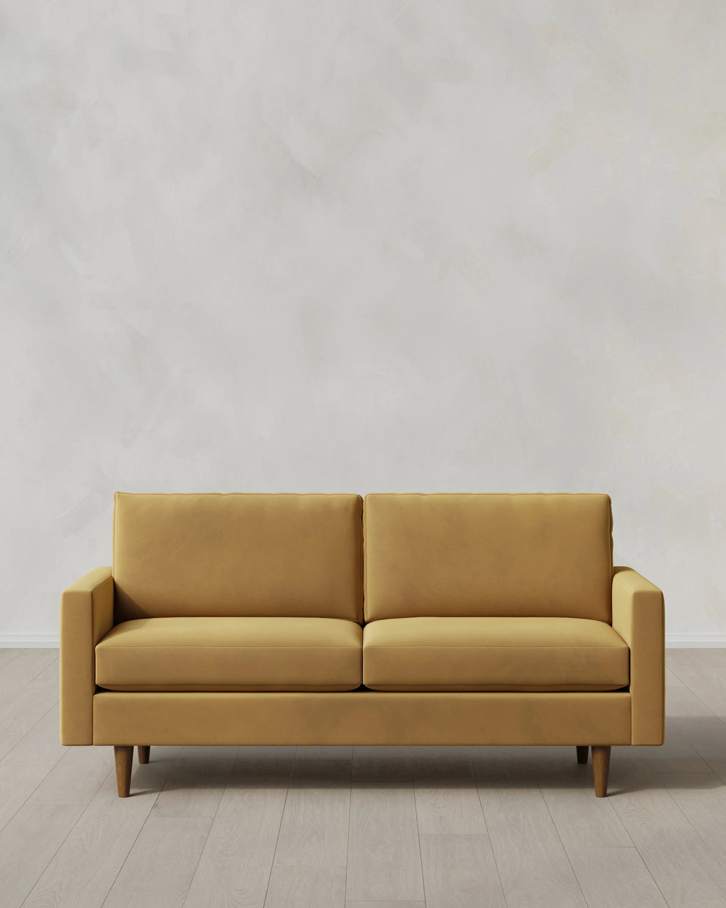 Atlas Midcentury Sofa in Performance Velvet - 6ft / Ivory