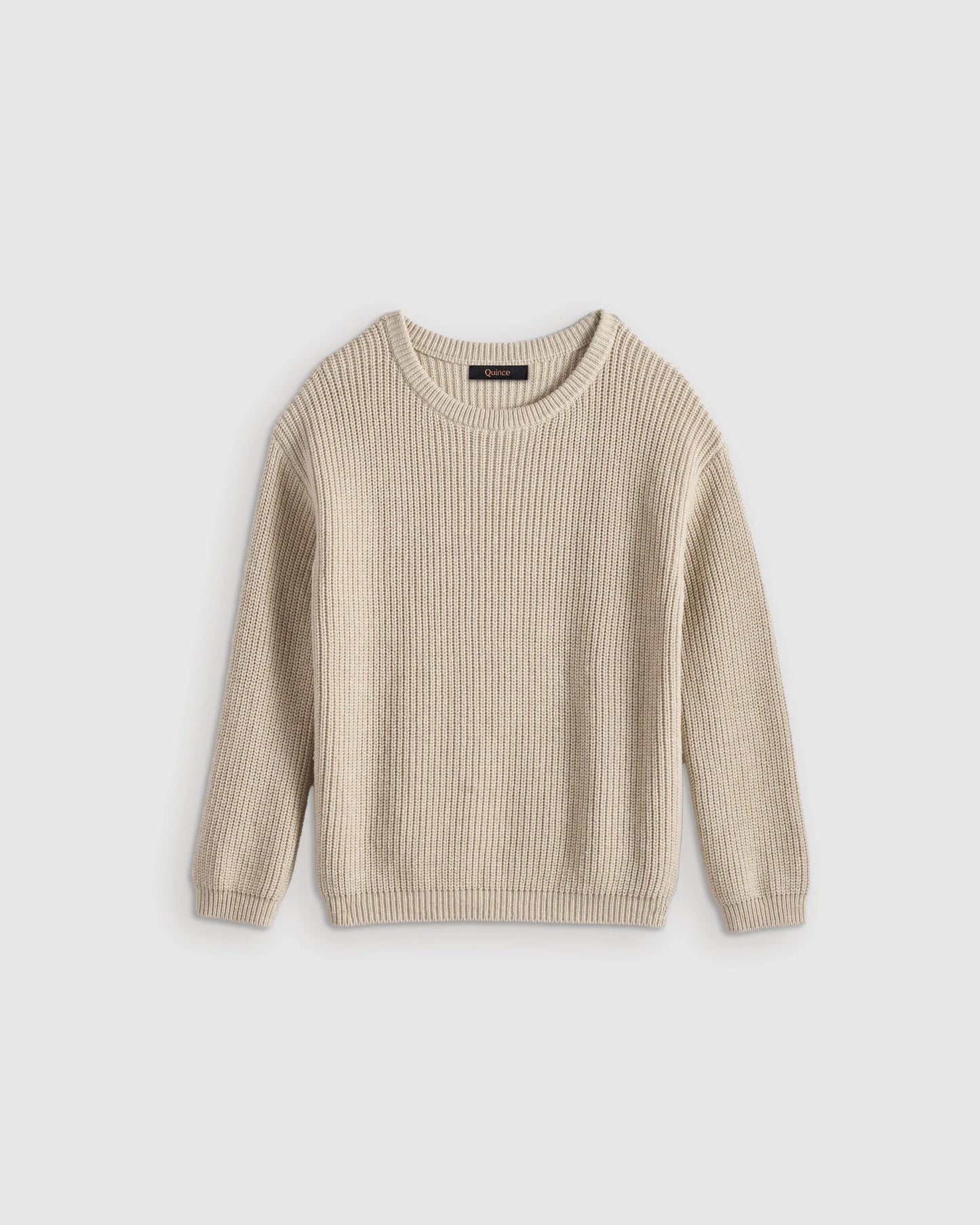 100% Organic Cotton Fisherman Tunic Sweater - 6 / Oatmeal