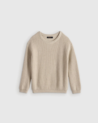 100% Organic Cotton Fisherman Tunic Sweater - 6 / Oatmeal