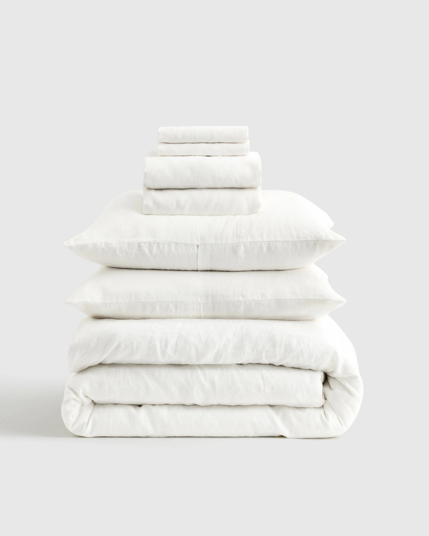 European Linen Deluxe Bedding Bundle - Twin / Willowleaf/White Stripe