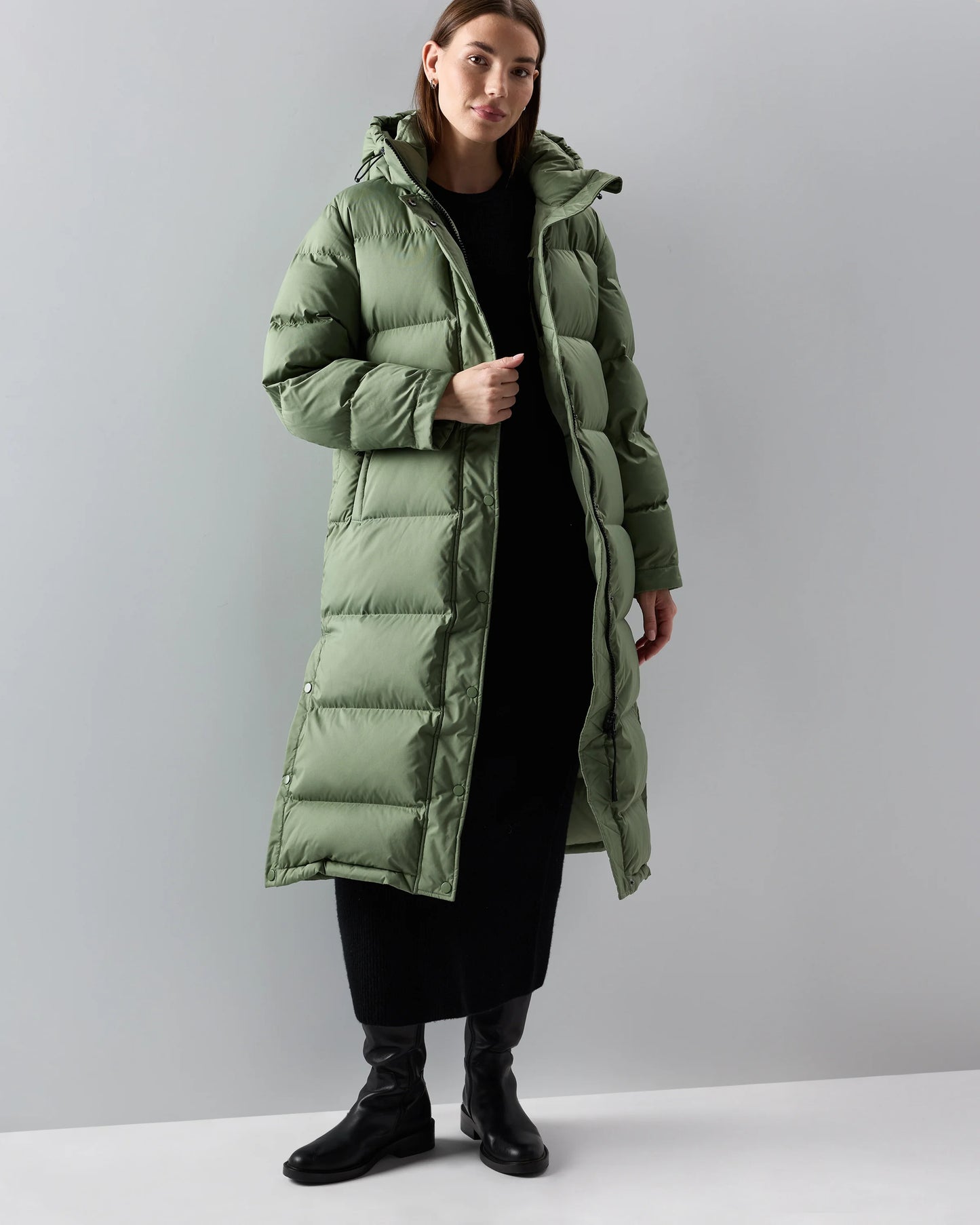 Responsible Down Long Puffer Jacket - XS / Black