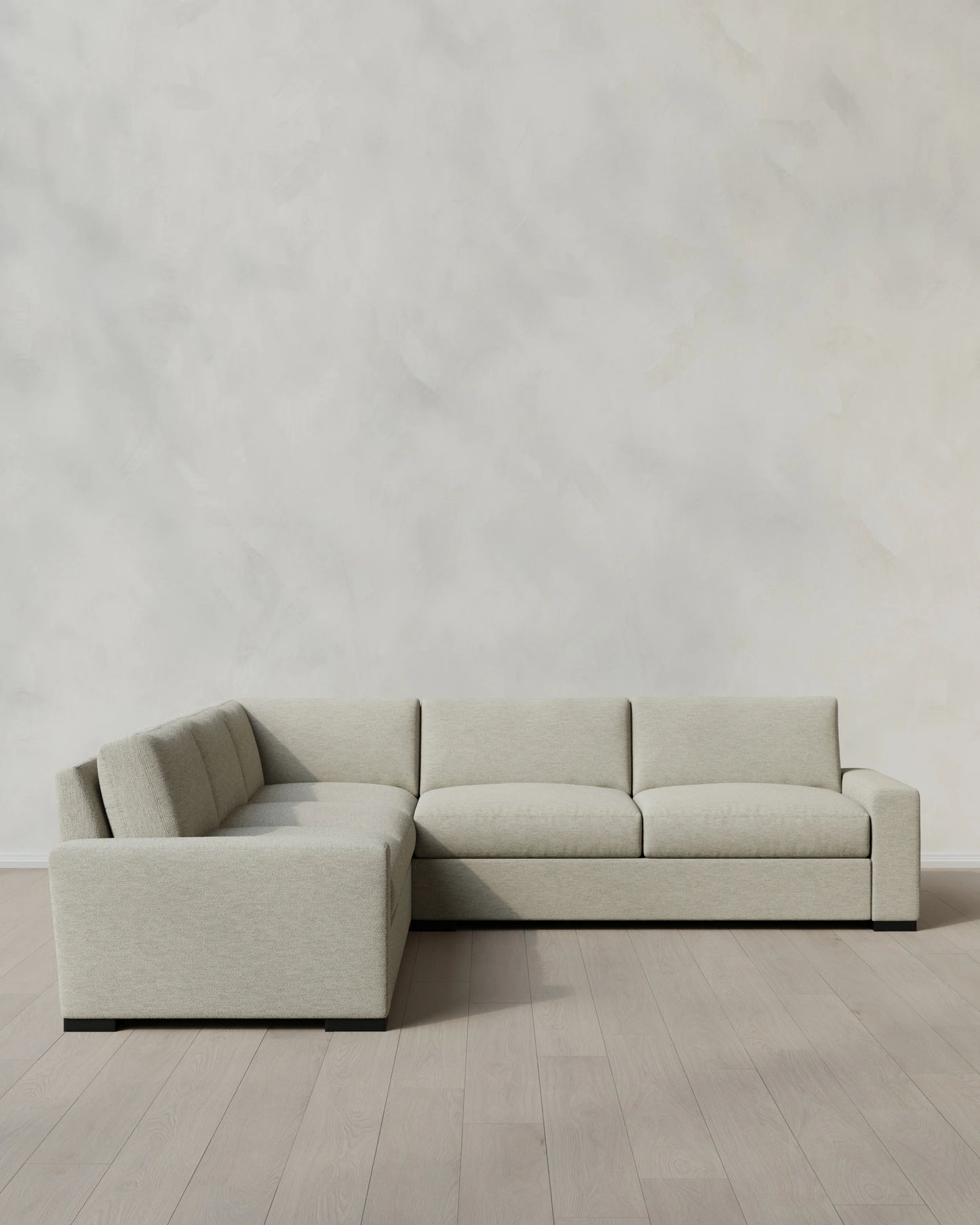 Stillman L Sectional in Performance Basketweave - 116x116 / Flax