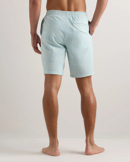 Italian Swim Trunks - 9" - S / Navy Palms