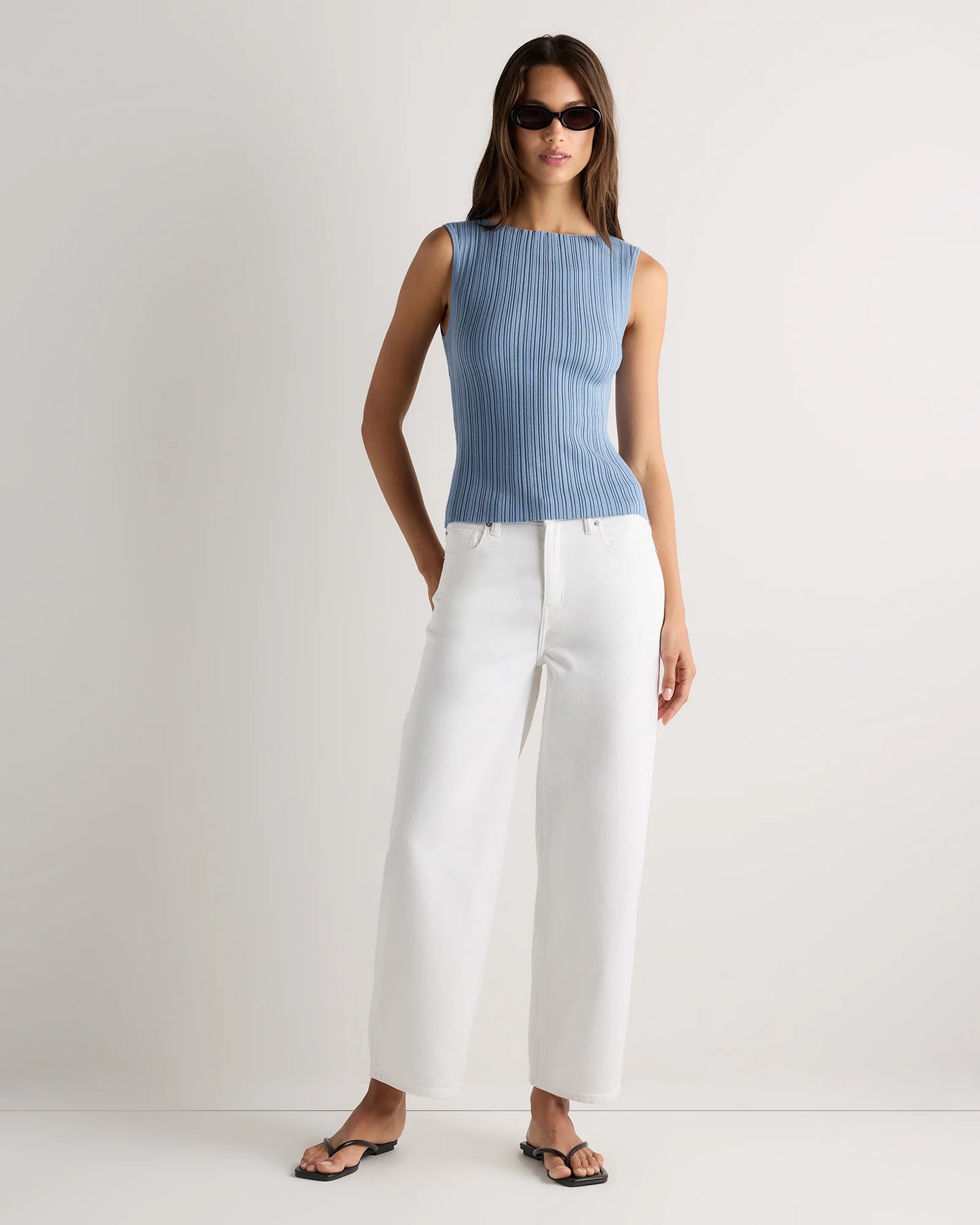 Cotton Cashmere Ribbed Tank - XS / Heather Oatmeal