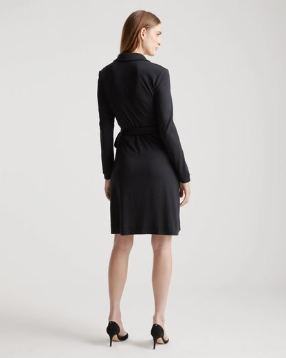100% Silk Jersey Mini Wrap Dress - XS / Evergreen