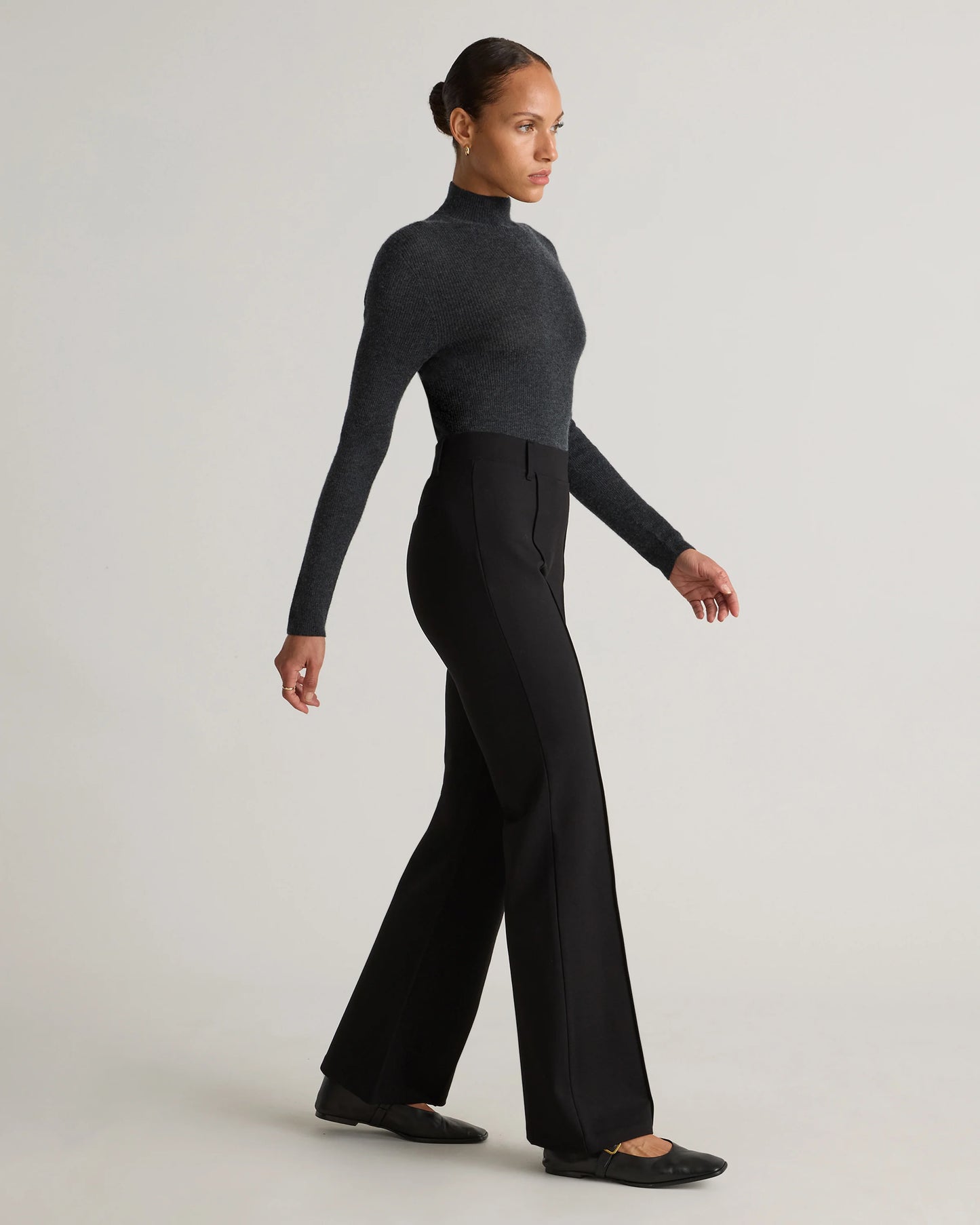Ultra-Stretch Ponte Flare Leg Pants - XS / Espresso