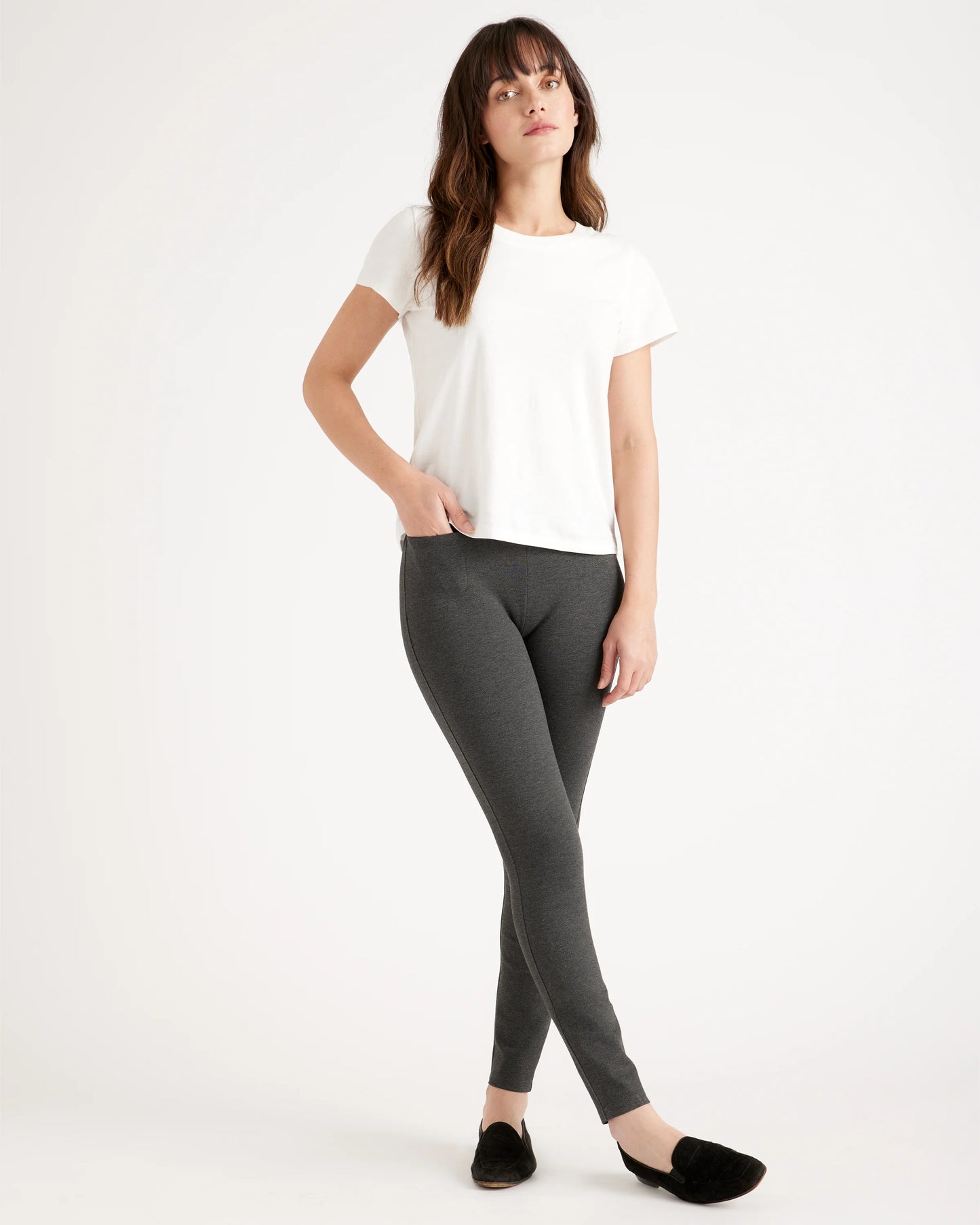 Ultra-Stretch Ponte Skinny Pants - XS / Charcoal