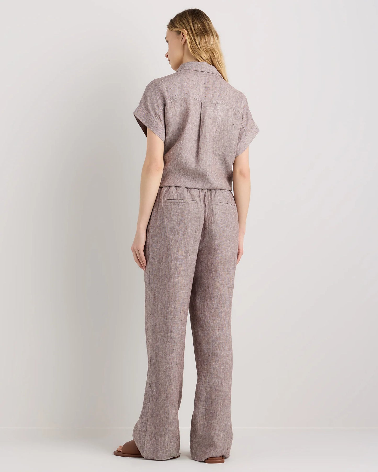 100% European Linen Wide Leg Pants - XS / Bayberry Olive