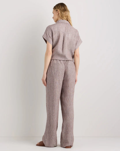 100% European Linen Wide Leg Pants - XS / Flax