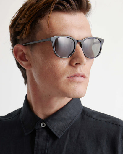 Charlie Polarized Acetate Sunglasses - Standard / Clear with Grey lens