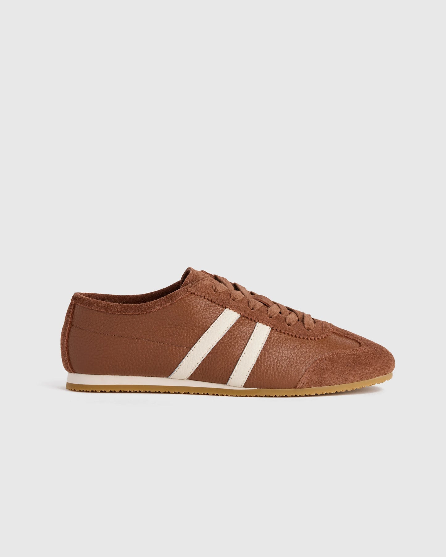 Italian Leather & Suede Low Profile Sneaker - 5 / Electric Blue