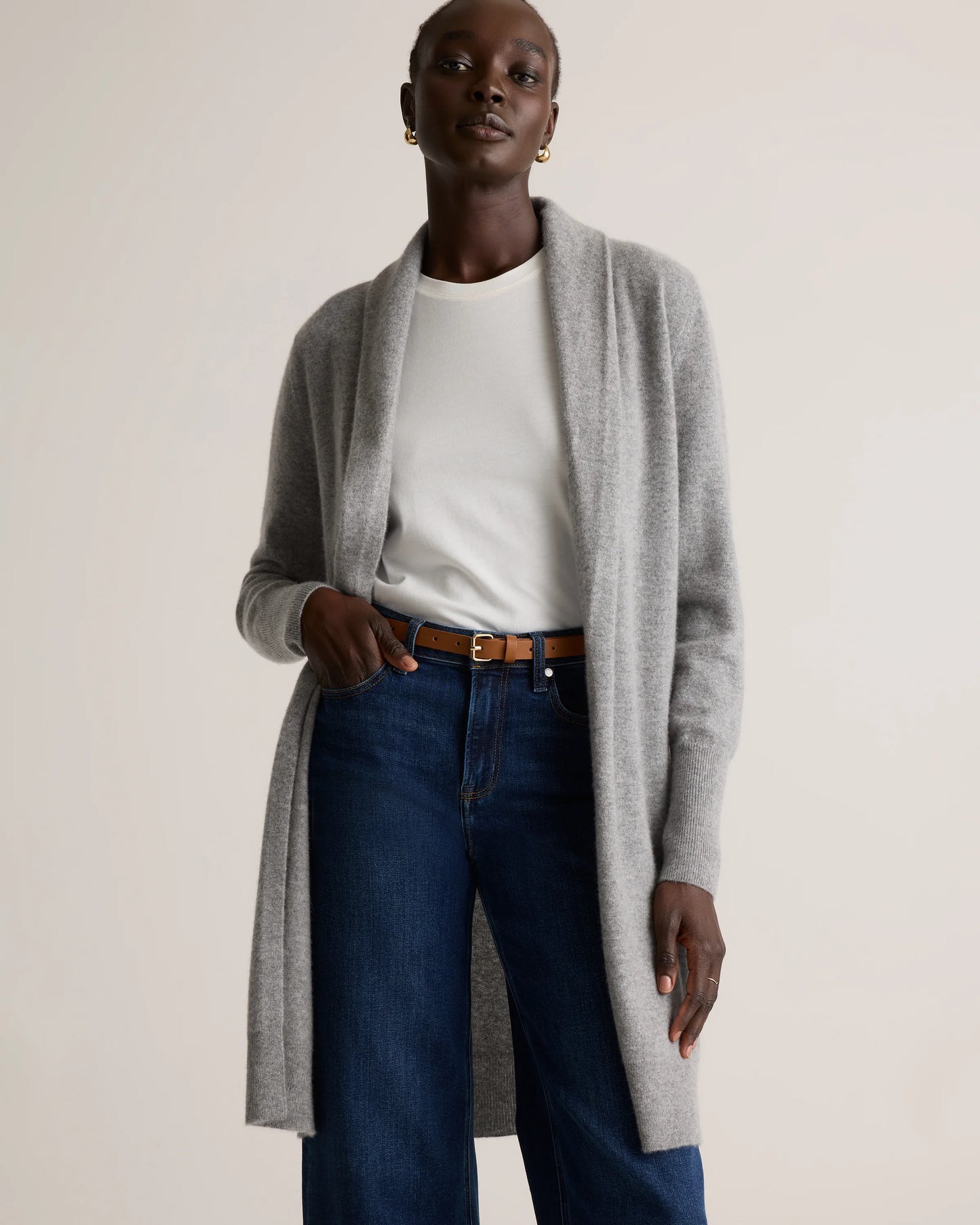 Mongolian Cashmere Duster Cardigan Sweater - XS / Oatmeal