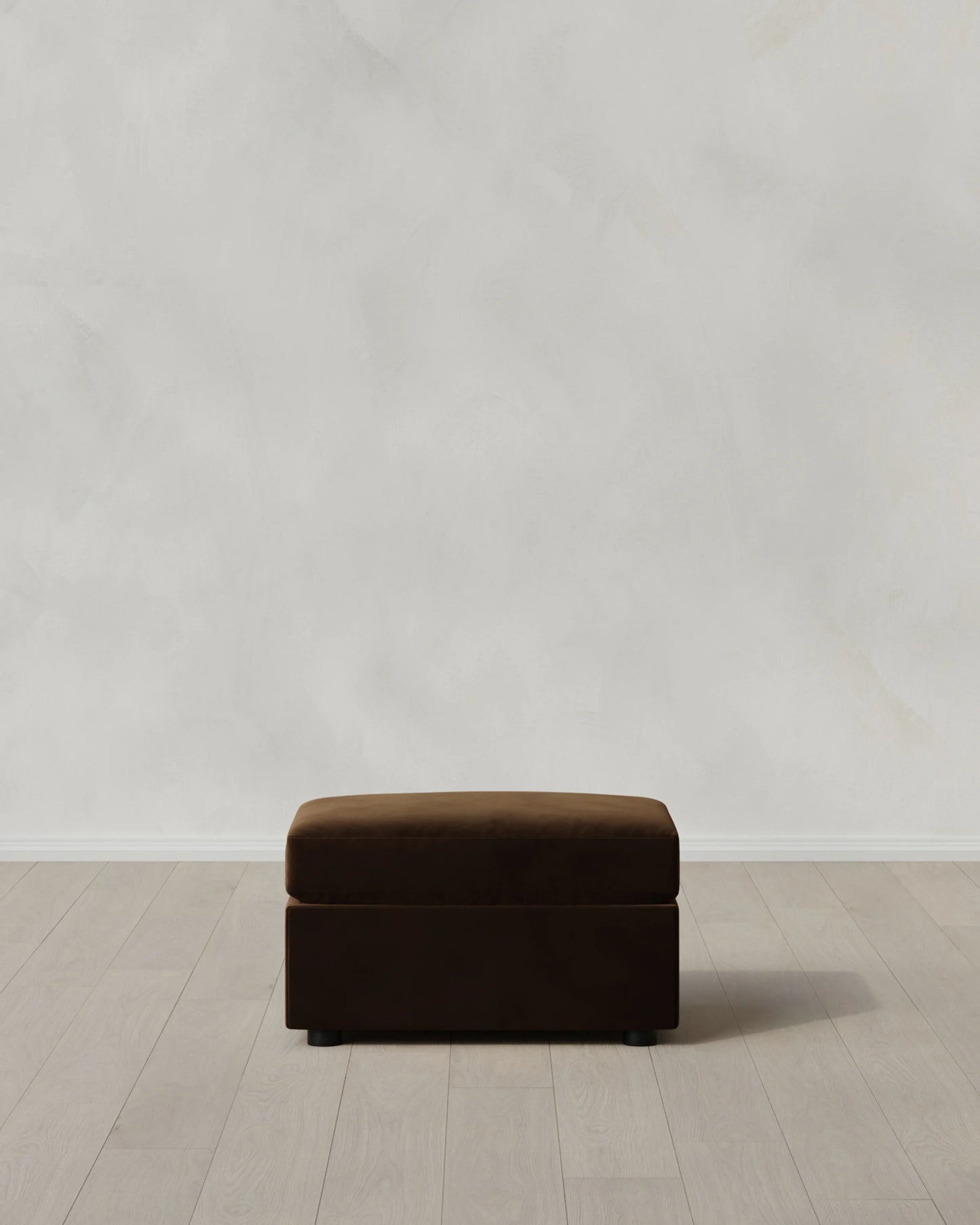 Brennan Ottoman in Performance Velvet - One Size / Taupe