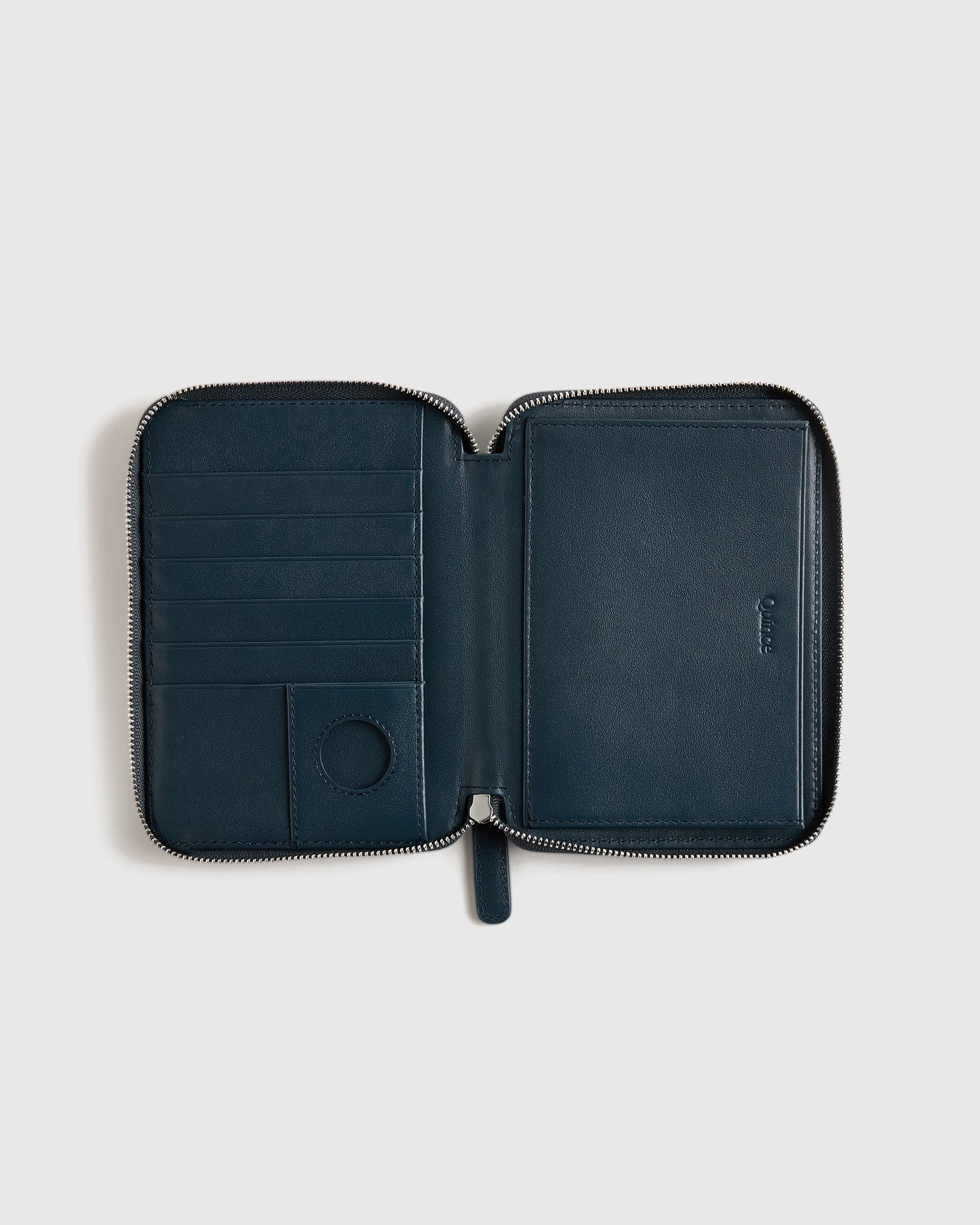 Nappa Leather RFID Zip Travel Wallet - One Size / Black