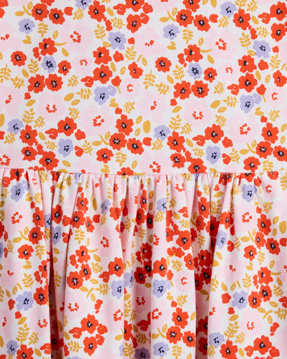 Organic Cotton Skater Dress - 6 / Sweet Cherries