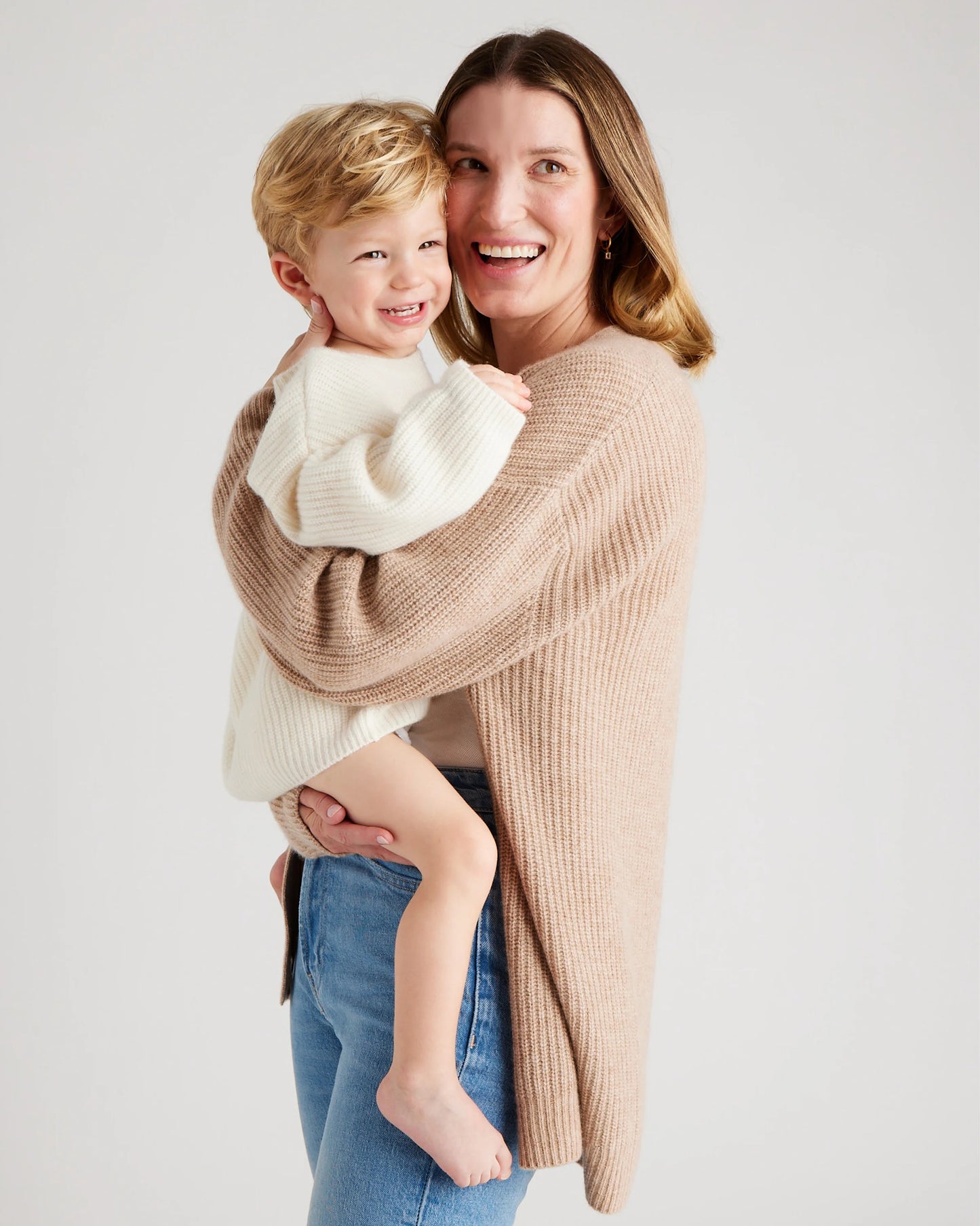 Washable Cashmere Fisherman Tunic Sweater - 3-6M / Heather Grey
