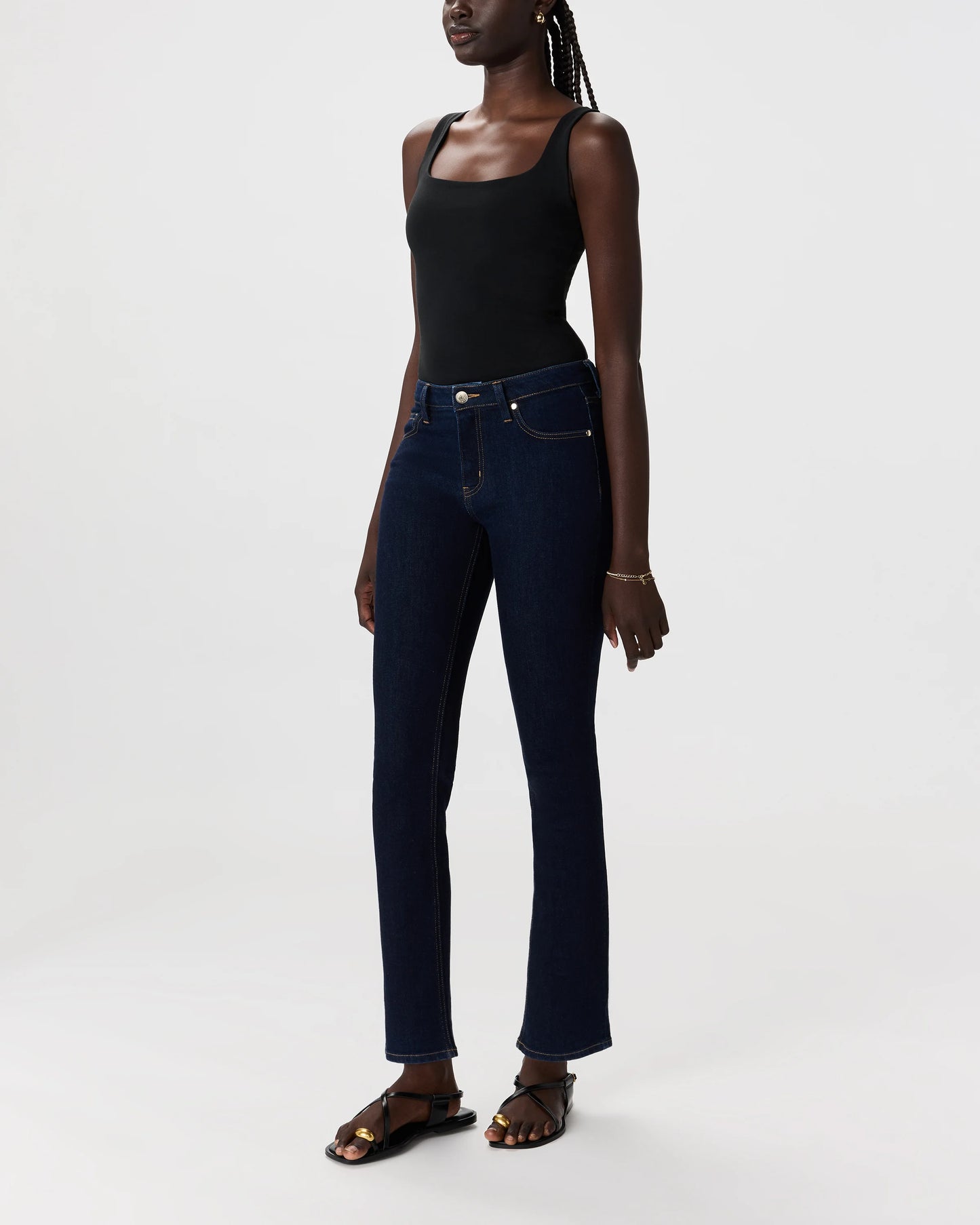 Luna Stretch Slim Straight Jeans - 24 / Black