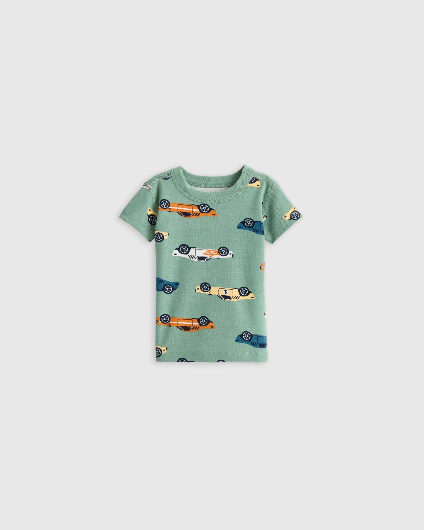 100% Organic Cotton Short Sleeve and Shorts Pajama Set - 12-18M / Navy Stripe