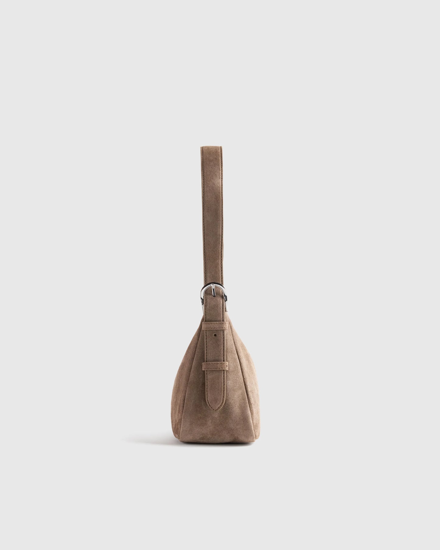 Italian Suede Small Shoulder Bag - One Size / Chocolate Brown