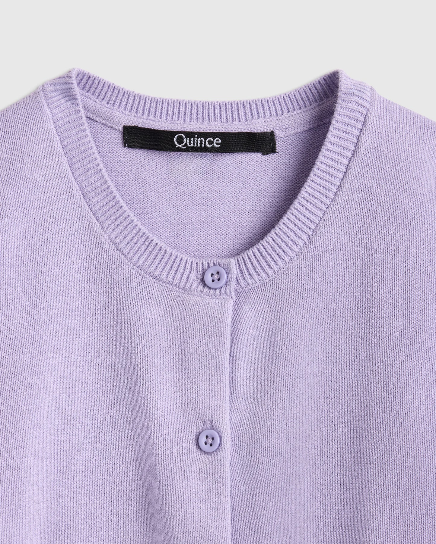 100% Organic Cotton Crewneck Cardigan - 2T / Ivory