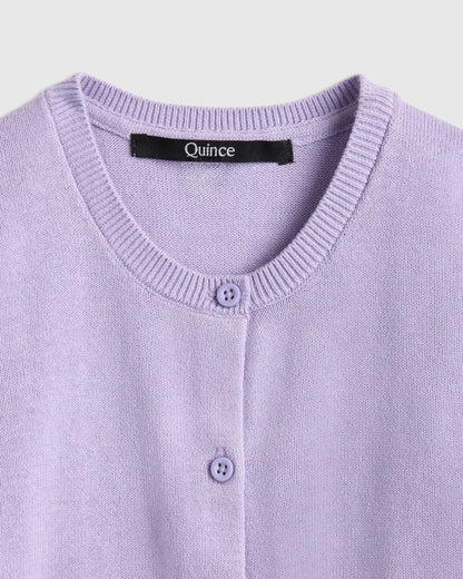 100% Organic Cotton Crewneck Cardigan - 2T / Ivory