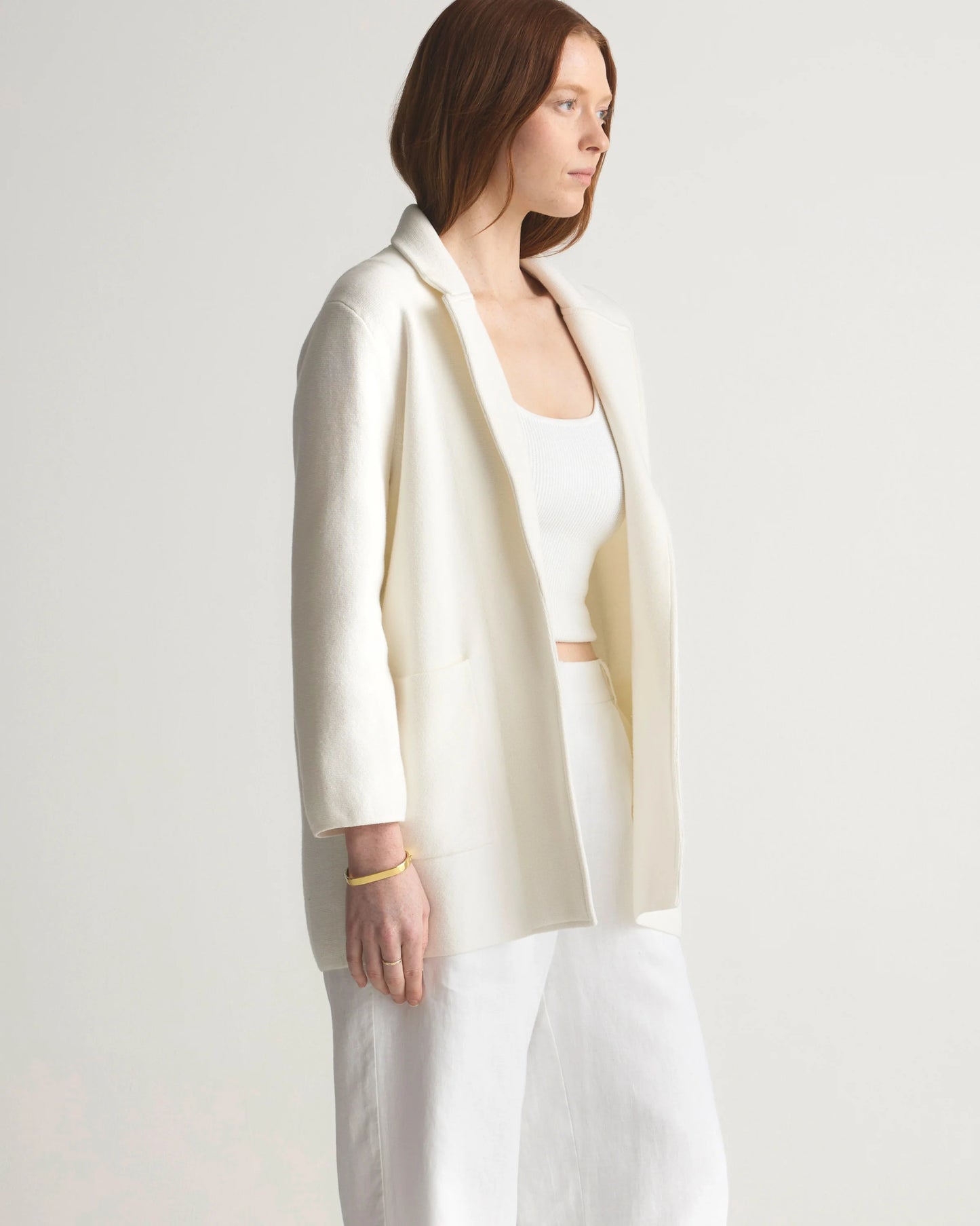 100% Organic Cotton Knit Blazer - XS / Heather Dove Grey