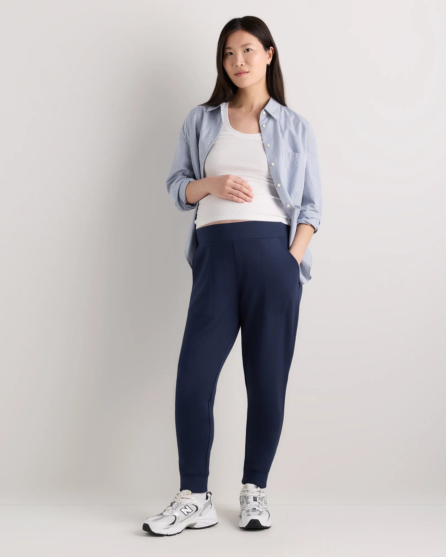 SuperSoft Fleece Maternity Joggers - XS / Off-White
