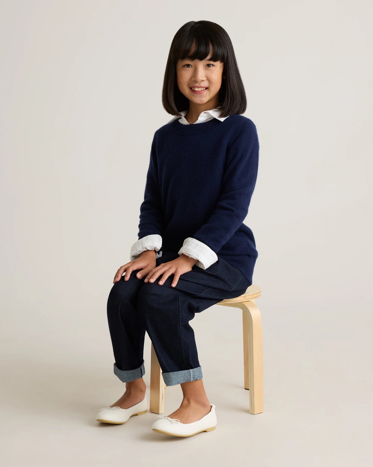 Washable Cashmere Crewneck Sweater - 6 / Heather Grey
