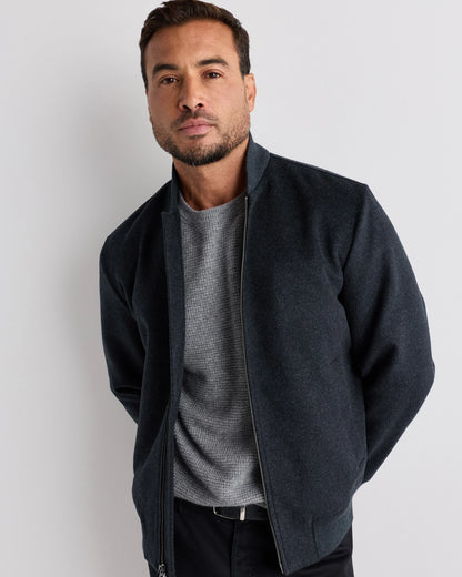 100% Mongolian Cashmere Bomber Jacket - S / Black