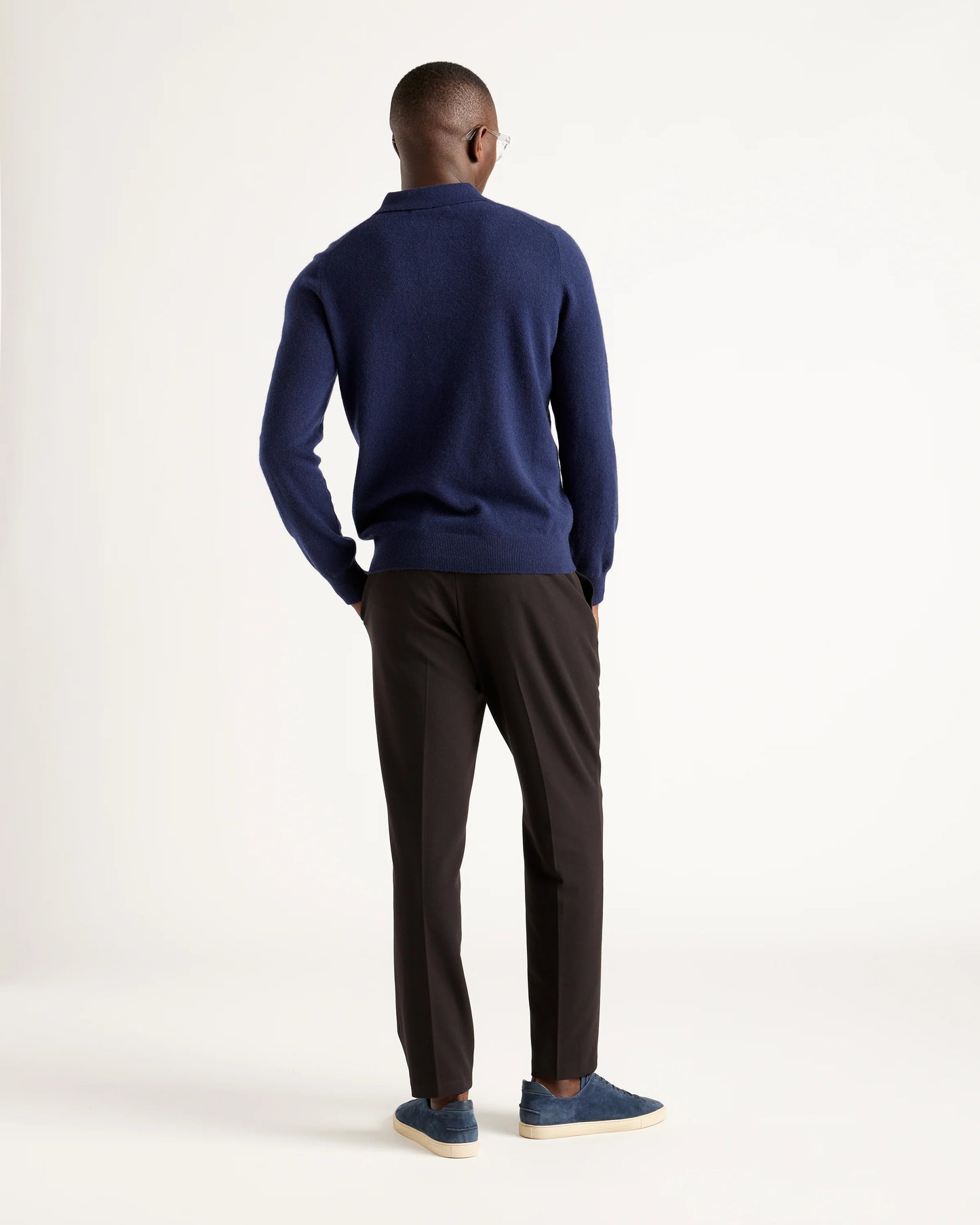 Mongolian Spring Cashmere Polo Sweater - S / Navy