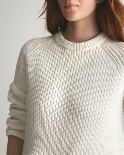 100% Organic Cotton Fisherman Crew Sweater - XS / Sapphire Blue