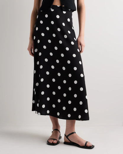 Lightweight Crepe Slip Skirt - XS / Moonstone Blue