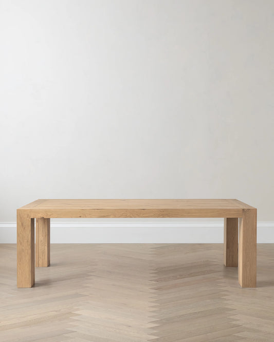 Reclaimed Oak Parsons Dining Table - One Size / Weathered Oak