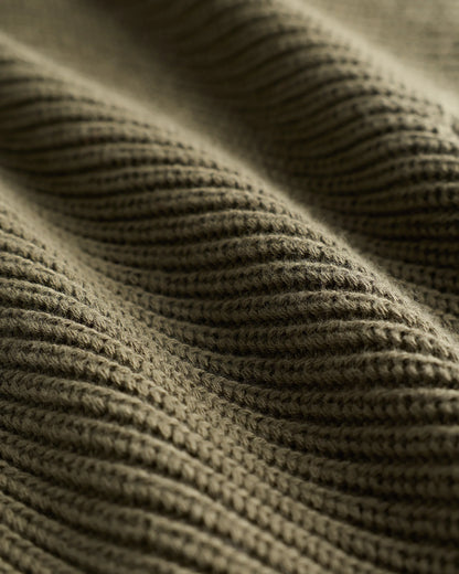 100% Organic Cotton Ribbed Quarter-Zip Sweater - S / Navy