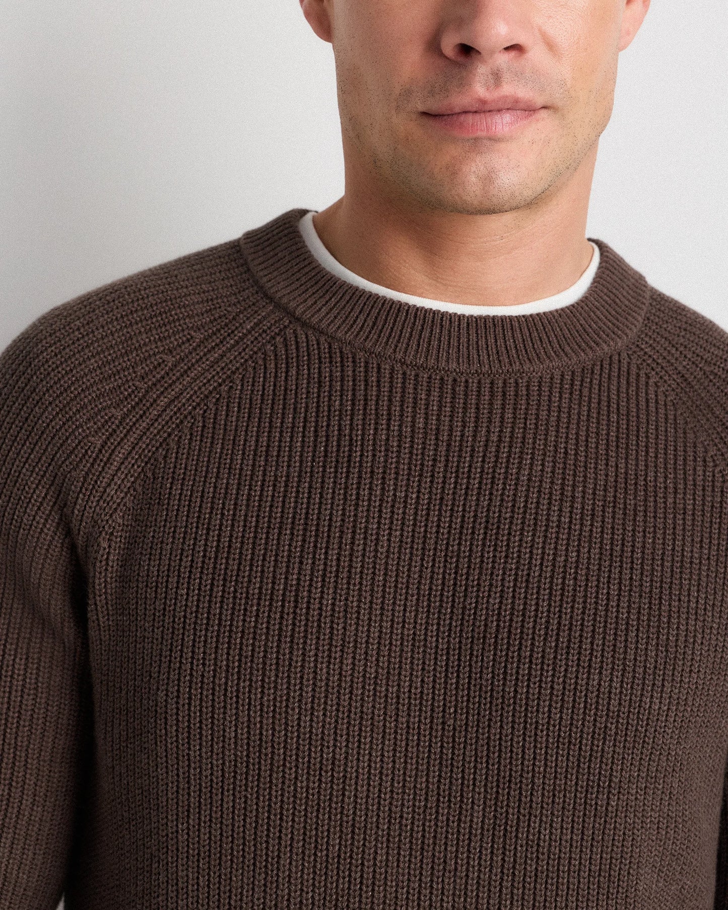 100% Organic Cotton Ribbed Crewneck Sweater - XS / Bahia Blue