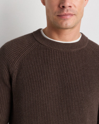 100% Organic Cotton Ribbed Crewneck Sweater - XS / Bahia Blue