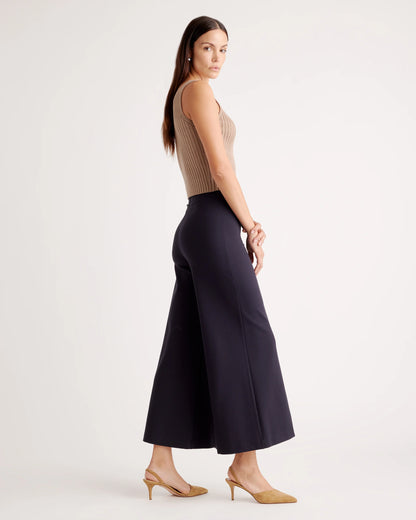 Ultra-Stretch Ponte Super Wide Leg Ankle Pants - XS / Olive