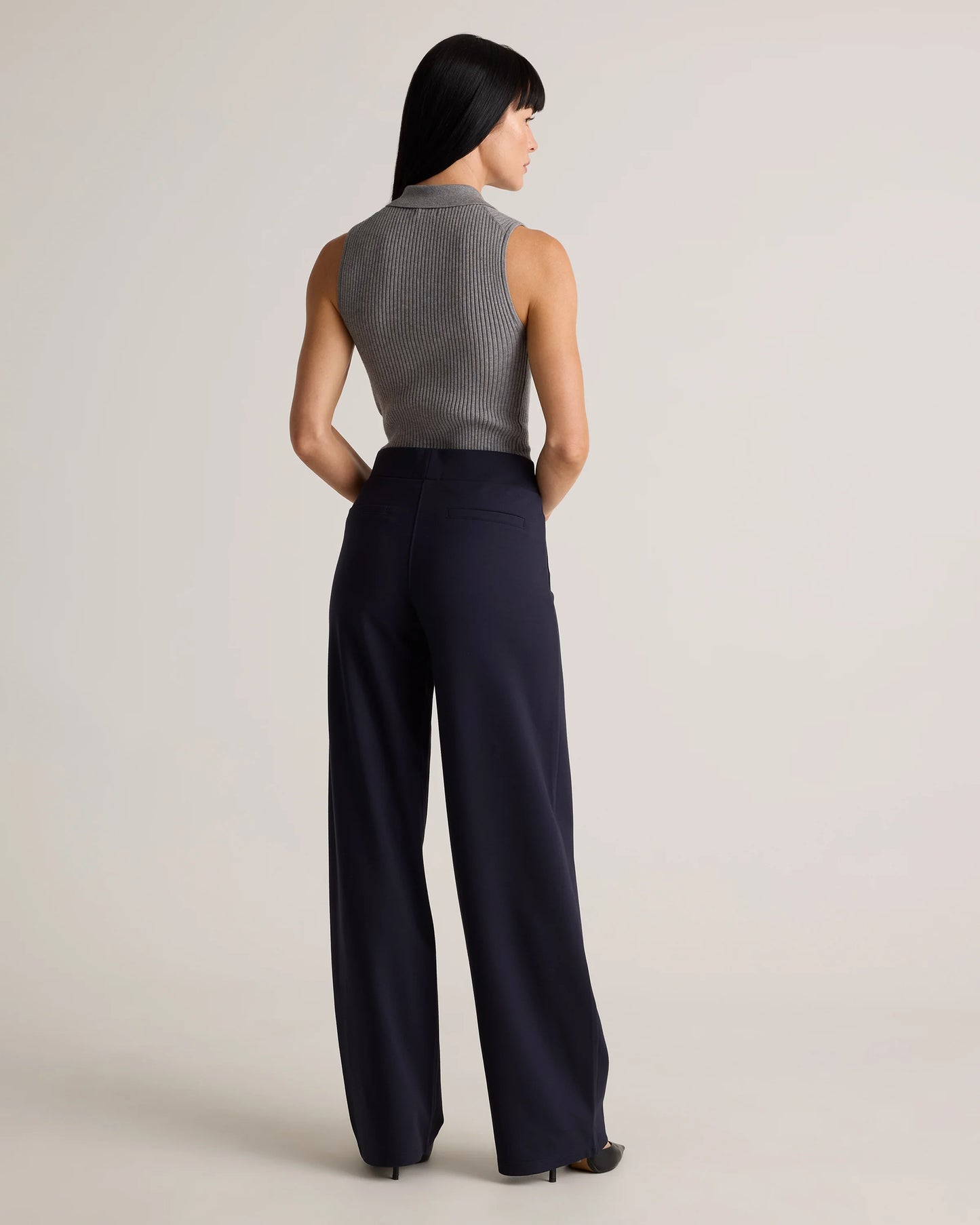 Ultra-Stretch Ponte Wide Leg Pants - XS / Espresso