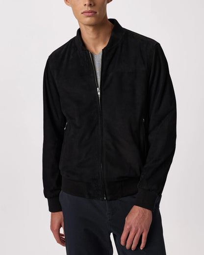 100% Suede Bomber Jacket - XS / True Black