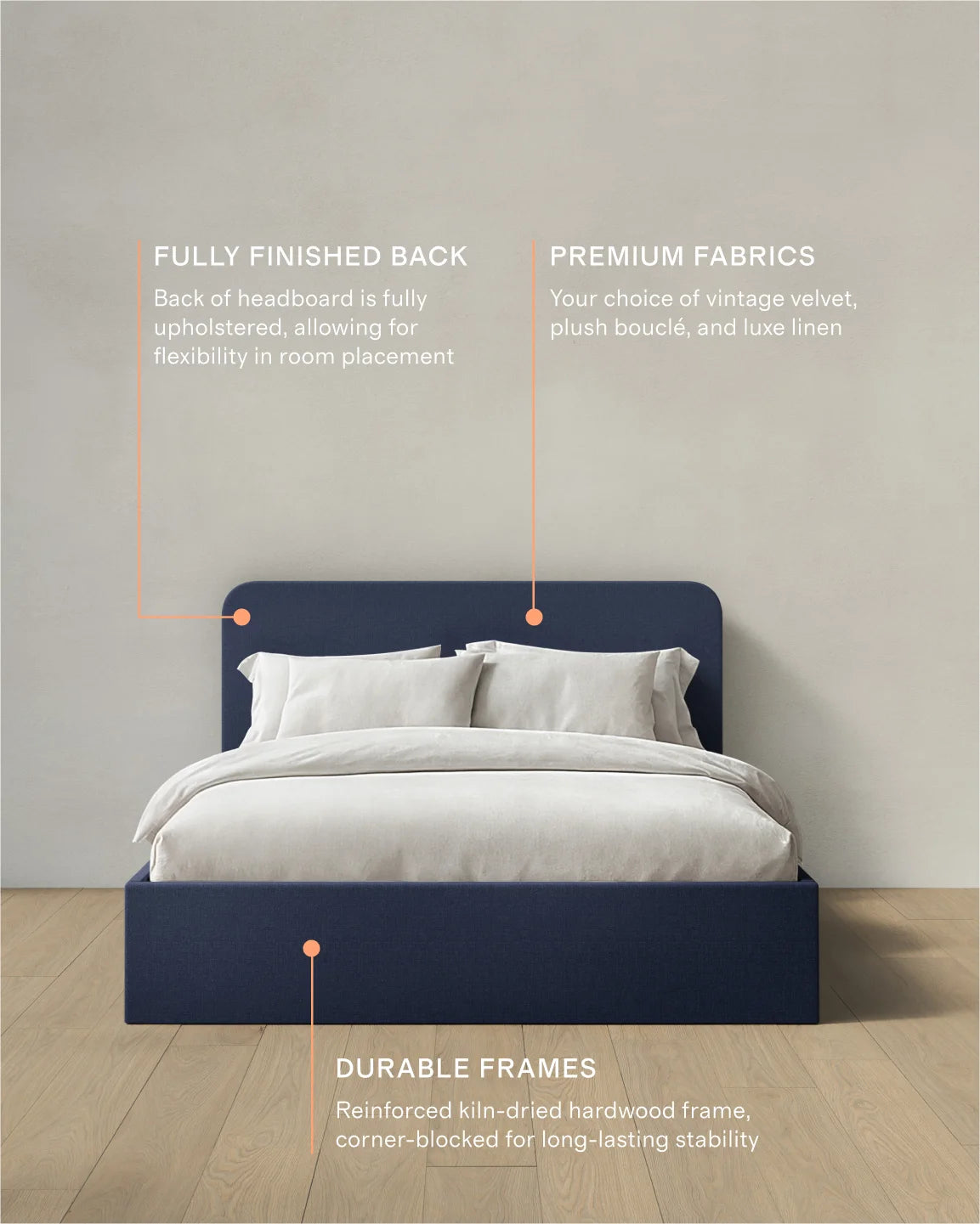 100% Linen Curved Bed - Full / Canvas